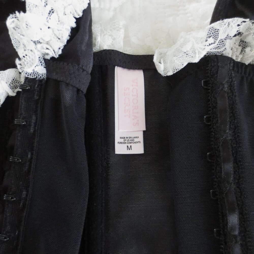 Y2K Vintage Victoria's Secret Black Halter Sheer Lace Ruffle Corset - NWOT - Picture 8 of 8